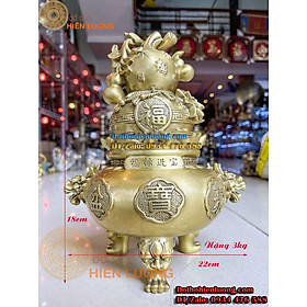 Mua Quả Đỉnh Hồ Lô Chữ Phúc Tai Rồng Màu Vàng Bằng Đồng Phong Thủy
