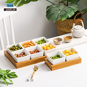 Khay đựng snacks, đựng gia vị, đựng đồ tráng miệng thương hiệu Gawin - Thiết kế sang trọng, khay đựng bằng gốm