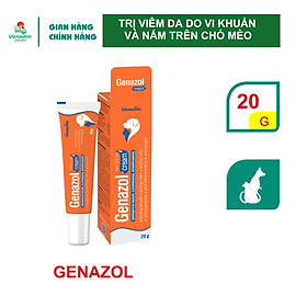 Vemedim Genazol dùng khi viêm da do vi khuẩn và nấm trên chó mèo, tuýp 20g