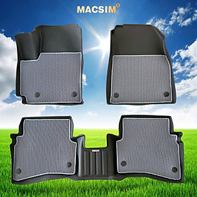 Thảm sd3 dạng lưới lục giác 2 lớp Kia Sonet 2022+ (màu ghi) bề mặt cao su siêu sạch nhãn hiệu Macsim