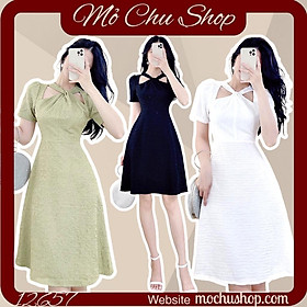ĐẦM XÒE XỐP KHOÉT VAI XOẮN NGỰC 12664