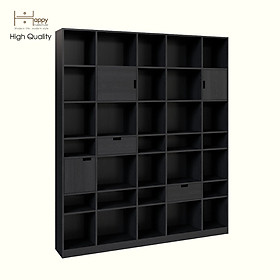 Mua HAPPY FURNITURE   ALVA - Kệ sách 3 cửa mở 2 ngăn kéo  KSA_072   180cm x 28cm x 210cm DxRxC