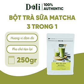 Hình ảnh Bột Trà Sữa Matcha 3in1 Déli - 250gr Pha Chế Trà Sữa Tiện Lợi, Nhanh Chóng