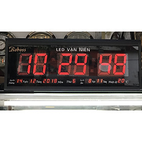 Mua ĐỒNG HỒ ROBOSS LED VẠN NIÊN CAO CẤP - Khung nhôm tĩnh diênđèn led đỏ - 20 x 50 x 3 cm