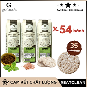 Bánh gạo lứt nguyên hạt GUfoods (510g = 54 bánh) - Phù hợp ăn kiêng, Tập Gym, Eat clean - Vị Cỏ ngọt