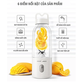 Máy xay sinh tố mini KGmeetjuice dễ sử dụng đa năng tiện lợi dung tích 500ml- Hàng chính hãng - Màu Ngẫu Nhiên