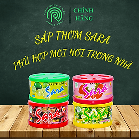 Sáp thơm 2 nắp Sara 75g Hoa hồng, Dâu, Chanh, Lài