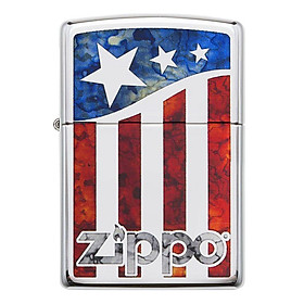 Bật Lửa Zippo 29095 - Bật Lửa Zippo Us Flag Polished Chrome