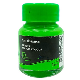 Màu Nước Renaissance Fluo 20ml - Xanh Lá Cây (Fluorescent Green)