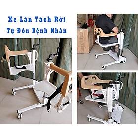 Mua Xe lăn nâng hạ người bệnh ghép mảnh tay quay - Ghế nâng hạ bệnh nhân đa năng