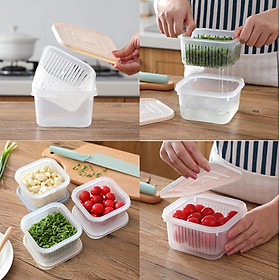 Mua Hộp đựng rau củ có lưới thoát nước tiện dụng - giao ngẫu nhiên - 1 cái