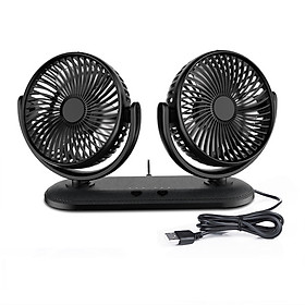Mua Quạt máy đôi mini xoay 360 độ DC201 sử dụng trên ô tô và bàn làm việc  công suất 12W trọng lượng nhẹ và ít tiếng ồn