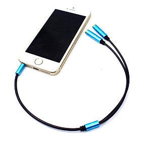 Mua Dây chuyển từ jack 3.5ly đực sang 2 lỗ tai nghe nhôm