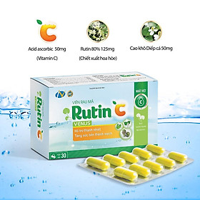 Viên rau má giải nhiệt Rutin C Venus - 30 viên