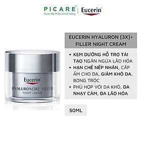 Kem dưỡng đêm giảm nếp nhăn Eucerin Hyaluron[3x]+ Filler Night Cream 50ml