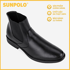 Giày Boots Nam Cổ Cao Da Bò SUNPOLO BOOT01 Đen