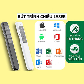 Bút laser trình chiếu Slide, có Lazer, pin sạc lithium, điều khiển từ xa không dây 2.4G