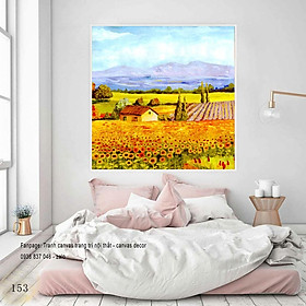 Mua Tranh canvas kèm khung tranh treo tường Cánh đồng hoa