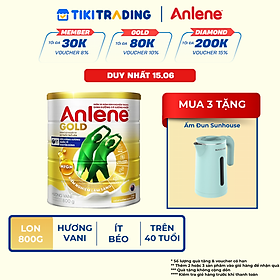 Bao bì mới - Sữa Bột Anlene Gold Hương Vanilla (Hộp Thiếc 800g)