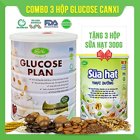 Combo 3 hộp Sữa Glucose Plan Canxi Soyna 900g tặng kèm 3 hộp sữa hạt 300g hoặc 3 hộp sữa mầm gạo lứt 300g