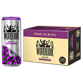 Thùng 24 Lon Nước Tăng Lực Warrior Nho