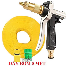 Mua Bộ dây vòi xịt nước ️   tăng áp 3 lần  loại 3m  5m 206236 K đầu đồng cút nối vàng+ mở chai