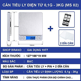Mua Cân tiểu ly điện tử nhà bếp cao cấp định lượng 1g - 10kg  Cân tiểu li mini làm bánh độ chính xác cao kèm pin