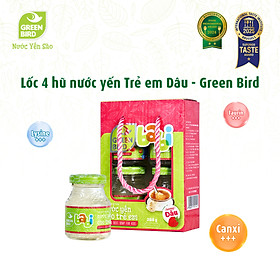Lốc 4 Hũ Nước Yến Cho Trẻ Em Green Bird Babi Hương Dâu Bổ Sung Dinh Dưỡng 72g