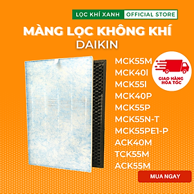 Màng lọc Hepa  cho Daikin MCK55, Daikin TCK55, Daikin ACK55, Daikin MCK40, Daikin ACK40, Daikin TCK40. Có màng than hoạt tính. Hàng nhập khẩu