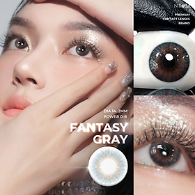 Lens xám có độ cận N’Rosa Fantasy Gray cho mắt thở cao cấp Angel Eyes phân phối | Độ cận: 0-8 | Chất liệu Silicone Hydrogel