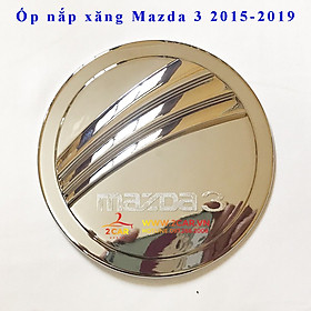 Ốp nắp bình xăng xe Mazda 3, Mazda 3 đời 2016- 2019 mạ crom cao cấp