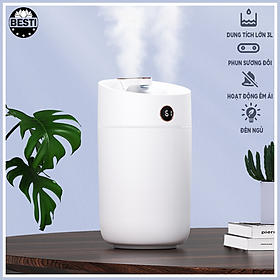 Máy Phun Sương Nano Tạo Ẩm Không Khí TEEMENT, Máy Xông Và Khuyếch Tán Tinh Dầu Dung Tích 3 Lít Với 3 Chế Độ Phun, Tích Hợp Đèn Ngủ Tự Thay Đổi Màu Sắc