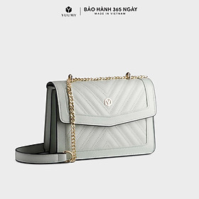Túi đeo chéo da nữ nắp gập chần chỉ họa tiết Yuumy Seasand YN138  - Xanh ngọc