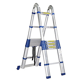 Thang Nhôm Rút Gọn (Chữ A) BELTO AI64-XANH - 16 Bậc - 6.4 Mét