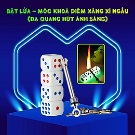 Hột quẹt bật lửa móc khóa diêm xăng xí ngầu dạ quang ánh sáng - xài xăng
