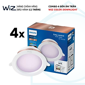 Mua Combo 4 đèn LED âm trần thông minh WiZ Downlight Full Color 16 triệu màu Wifi & Matter  Hàng Chính Hãng  Bảo hành 1 Năm