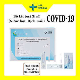 Hình ảnh Kit Test Nhanh Covid 19 Tại Nhà Bằng Nước Bọt hoặc dịch mũi ( 2in1), Bộ Y Tế cấp phép lưu hành