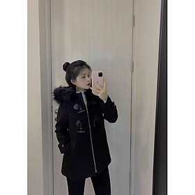 Áo khoác dạ mũ lông 2 khuy hàng chuẩn hãng ivy sz sm