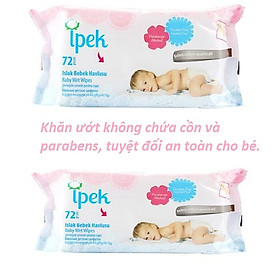 Khăn ướt không cồn cho trẻ em Ipek Thổ Nhĩ Kì 72 miếng