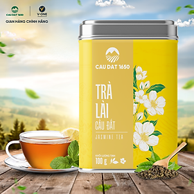 Trà Lài Cầu Đất 1650 – Hộp Thiếc 100g | Hương lài nhẹ – Vị thanh khiết tự nhiên
