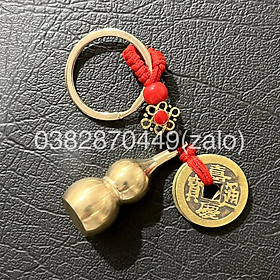 Mua Móc Khóa Hồ Lô  5 Đồng Xu Phong Thủy Bằng Đồng Cao Cấp