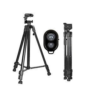 Hình ảnh Chân đế Tripod cho điện thoại và máy ảnh 3366 cao cấp - Tặng kèm remote Bluetooth  - Hàng nhập khẩu