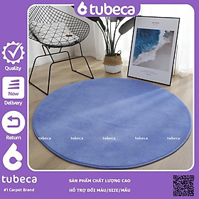Mua Thảm NHUNG nỉ tròn cao cấp | trải sàn | Màu Xanh đậm | 80cm và 1m | TUBECA