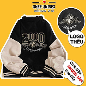 Áo khoác nhung tăm jacket Logo Thuê 2000 ONEZ Hình Thật 100% Form Rộng Đẹp