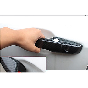 Ốp tay nắm, hõm cửa cacbon xe CRV 2018-2019-2020-2021-2022-2023 vân CACBON cao cấp