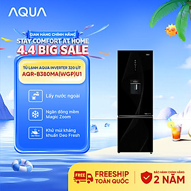Tủ lạnh Aqua Inverter 320 lít AQR-B380MA(WGP)U1 - Bảo hành 2 năm - Freeship toàn quốc - Hàng chính hãng