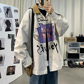 Áo Khoác Kaki nam nữ và cặp đôi Chống Nắng Có 3 Màu, Unisex Form Rộng in hình Poke Jacket Ulzzang ANAMY SHOP