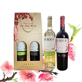 Mua Set quà tặng hộp giấy 2 chai rượu vang Chile La Roca