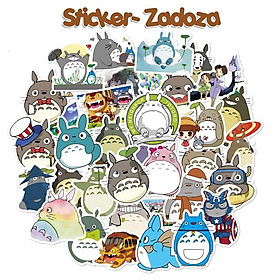 Bộ sticker chống thấm nước trang trí mũ bảo hiểm, laptop chủ đề totoro hoạt hình Ghibli