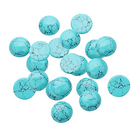 20pcs Turquoise Gemstone Flatback Cabochon Charms For Jewelry Making 10mm
